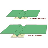 Beveled abutted seams